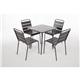 Bolero Amalfi Slatted Steel Side Chairs Grey (4 Pack)