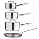 Nisbets Essentials Cook Like A Pro Stainless Steel & Aluminium 4-Piece Saucepan & Frying Pan Set