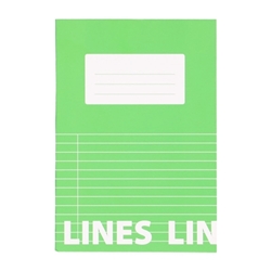 A5 Tough Cover Exercise Books 80 Page, 8mm Ruled With Margin, Green - Pack of 50