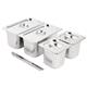Vogue Stainless Steel Gastronorm Tray Set 2x 1/3 2 x 1/6 with Lids