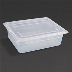 Vogue Polypropylene 1/2 Gastronorm Container with Lid 100mm (4 pack)