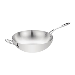 Vogue Tri Wall Wok Flat Base 300mm