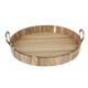Olympia Round Tray Acacia Wood with Metal Handles 440x405x100mm