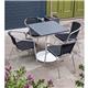 Bolero Aluminium and Black Wicker Chairs Black (4 pack)