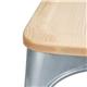 Bolero Bistro Side Chairs with Wooden Seat Pad Galvanised Steel (4 pack)