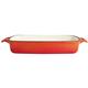 Vogue Orange Rectangular Cast Iron Dish 2.8Ltr
