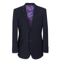 Brook Taverner Sophisticated Avalino Tailored Fit Single Breasted Jacket Navy Pinstripe 44 Long 5647B