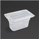 Vogue Polypropylene 1/9 Gastronorm Container with Lid 100mm (4 pack)