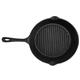 Vogue Round Cast Iron Ribbed Skillet Pan 26cm