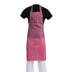 Whites Water Resistant Bib Apron Red And White Stripe