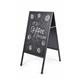 Bi-Office A-Frame Chalkboard; 1200x600cm; Double-Sided Black Surface; Black Wood Frame