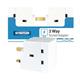 Status 3 Way Fused Plug Adapter White - PACK (8)