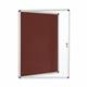 Bi-Office Enclore Display Case; Burgundy Felt Surface; 2 Lockable Acrylic Doors; Aluminium Frame; 2430x1230mm - 40x A4