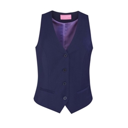 Brook Taverner Sophisticated Scapoli Ladies Waistcoat Mid Blue UK 20 Long 2200H
