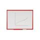 Bi-Office Maya Non-Magnetic Gridded Whiteboard; Dry Erase Surface; Red Plastic Frame; 2400x1200mm