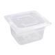 Vogue Polypropylene 1/6 Gastronorm Container with Lid 100mm (4 pack)