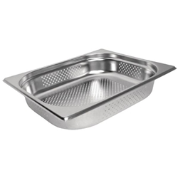 Vogue Stainless Steel Perforated 1/2 Gastronorm Tray 100mm
