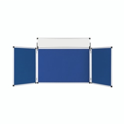 Bi-Office Mini Display Kit; 3 Panel Double Sided Boards With Header; Loop Nylon