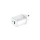 MediaRange GaN Fast Charging Adapter UK Plug 1xUSB-C and 1xUSB-A 25W White MRMA112-UK