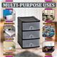 Fixtures Black Stackable 3 Drawer Tower - PACK (4)