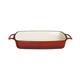 Vogue Red Rectangular Cast Iron Dish 2.8Ltr