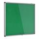 Bi-Office Enclore Fire Retardant Display Case; Green Fabric Surface; Lockable Acrylic Door; Top Hinged; Aluminium Frame; 953x924mm - 12x A4