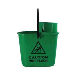 Janit-X Plastic Heavy Duty Mop Bucket With Wringer 15 Litre Green - PACK (10)