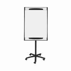 Bi-Office Design Mobile Magnetic Flipchart Easel; Dry-Wipe Lacquered Steel Surface; Aluminium And Black Plastic Frame; 700x1000mm