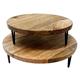Olympia Round Display Stand Mango Wood with Metal Legs 250x80mm