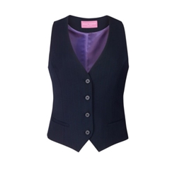 Brook Taverner Sophisticated Scapoli Ladies Waistcoat Navy Pinstripe UK 08 Long 2200B