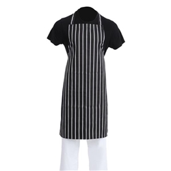 Whites Butchers Stripe Bib Apron Black/White