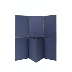 Bi-Office Showboard Exhibition System; 7 Panel Double Sided Display Boards; Blue/Grey Loop Nylon; 60x90cm (Panel Size)