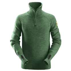 Snickers 2905 Half Zip Wool Sweater Forest Green XL