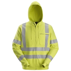 Snickers 2865 Protecwork Full Zip Hoodie High Visibility Class 3 Yellow Large