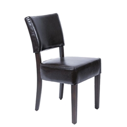Bolero Chunky Faux Leather Chairs Dark Brown (2 Pack)