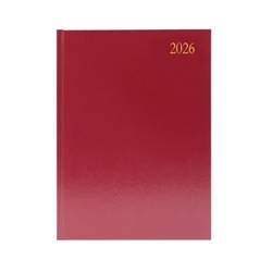 5 Star Desk Diary Week To View A4 Burgundy 2026 KFA43BG26