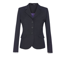 Brook Taverner Sophisticated Susa Ladies Tailored Fit Jacket Charcoal Pinstripe UK 08 Regular 2179F