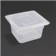 Vogue Polypropylene 1/6 Gastronorm Container with Lid 100mm (4 pack)