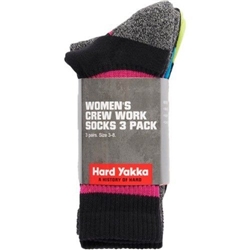 Hard Yakka Crew Work Socks Assorted (Pack of 3)