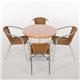 Bolero Aluminium and Natural Wicker Chair (4 pack)