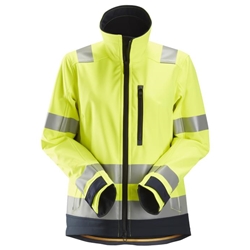 Snickers 1237 Allroundwork Womens High Visibility Softshell Jacket Class 2/3 Yellow/Navy Large [Regular]