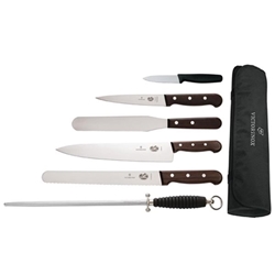 Victorinox 6-Piece Rosewood Knife Set with 20cm Chef Knife with Wallet