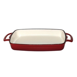 Vogue Red Cast Iron Casserole Dish 1.8Ltr