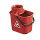 Janit-X Plastic Heavy Duty Mop Bucket With Wringer 15 Litre Red - PACK (10)