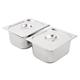 Vogue Stainless Steel Gastronorm Tray Set 2 x 1/2 with Lids