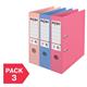 Rexel Lever Arch File Solea PP No.1 75mm A4 Assorted (Pack of 3) 2115711