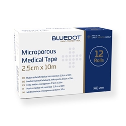 Blue Dot Microporous Tape 2.5cm x 10m (Pack 12) - 12822