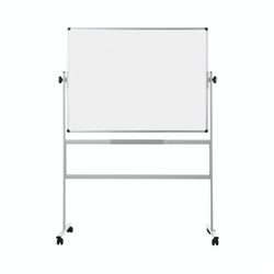 Bi-Office Revolving Whiteboard; Double-Sided Ceramic Surface; Grey Structure; 150x120cm