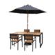 Bolero Steel & Acacia Armchair (Pack of 4)