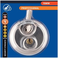 SECURITÂ® Discus padlock Polished Stainless Steel â€“ 70mm